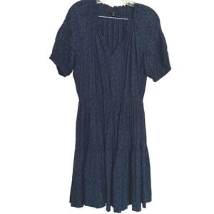 Current Air navy‎ blue mini dress smocked women's small boho summer career
